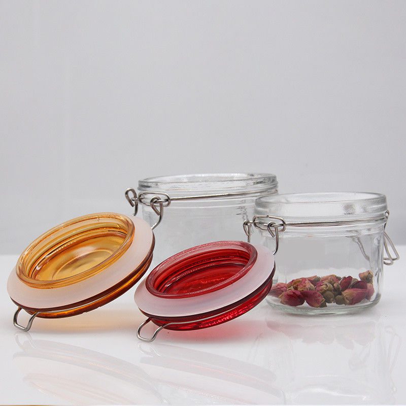 Granel de alta calidad150ml 200ml 250ml Jar de vidrio redondo para almacenamiento de james de miel Pepinillos con tapa alta