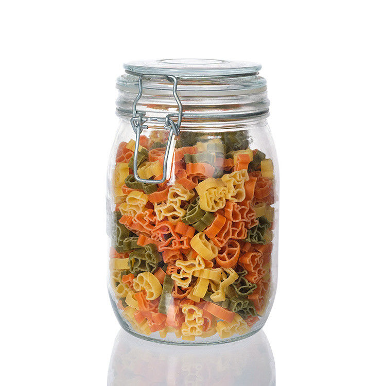 Envases de cristal redondos a medida 35ml 100ml 8Oz 10Oz 12Oz Jam de pepinos picles Jarrones de almacenamiento de vidrio para almacenar alimentos
