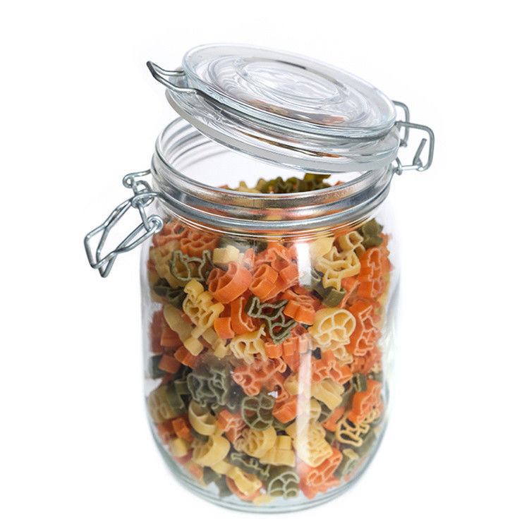 Jarrones de vidrio de congelación personalizados Jarrones de almacenamiento de alimentos herméticos de albañilería con tapa de doble.
