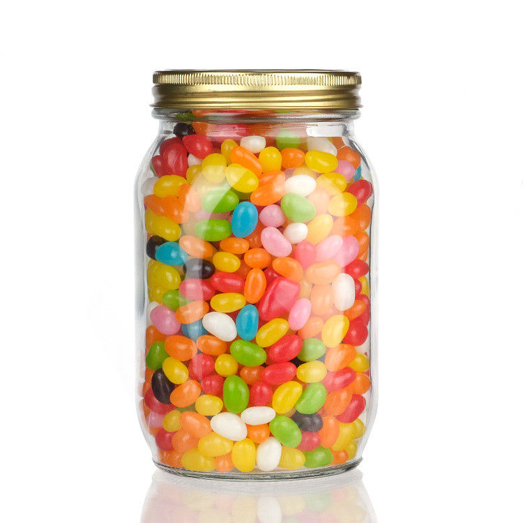 Venta directa de fábrica de alimentos transparentes frascos de vidrio Mason embalaje almacenamiento frasco de vidrio redondo frasco de vidrio frasco de alimentos