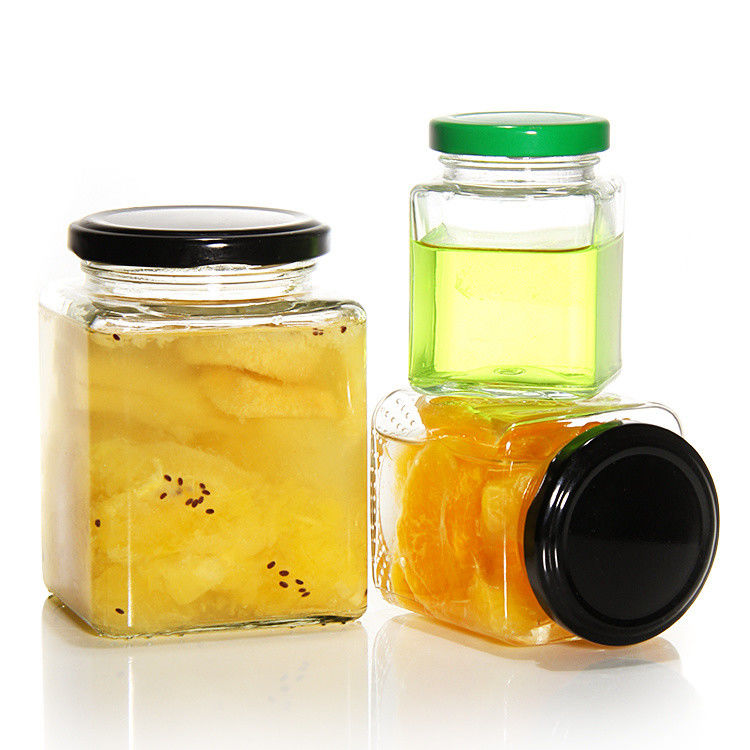 Jarrón de vidrio de alta calidad de 180 ml 280 ml 380 ml 500 ml 730 ml con tapa de placa de estaño