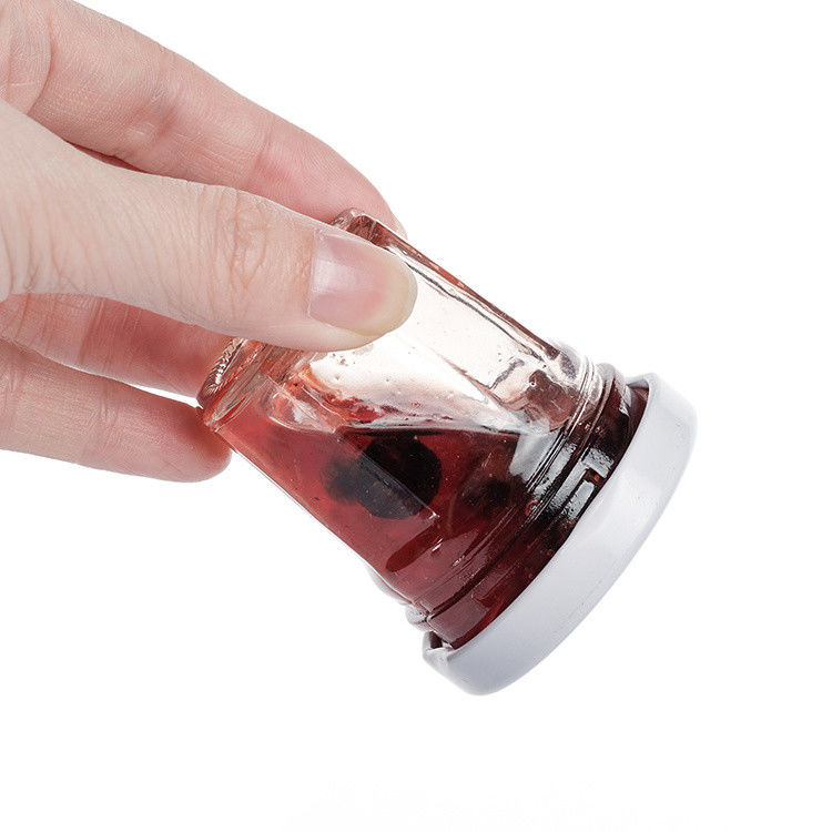 Calidad personalizada 370 ml 500 ml de miel de almacenamiento Jarrón de vidrio de alimentos para el almacenamiento