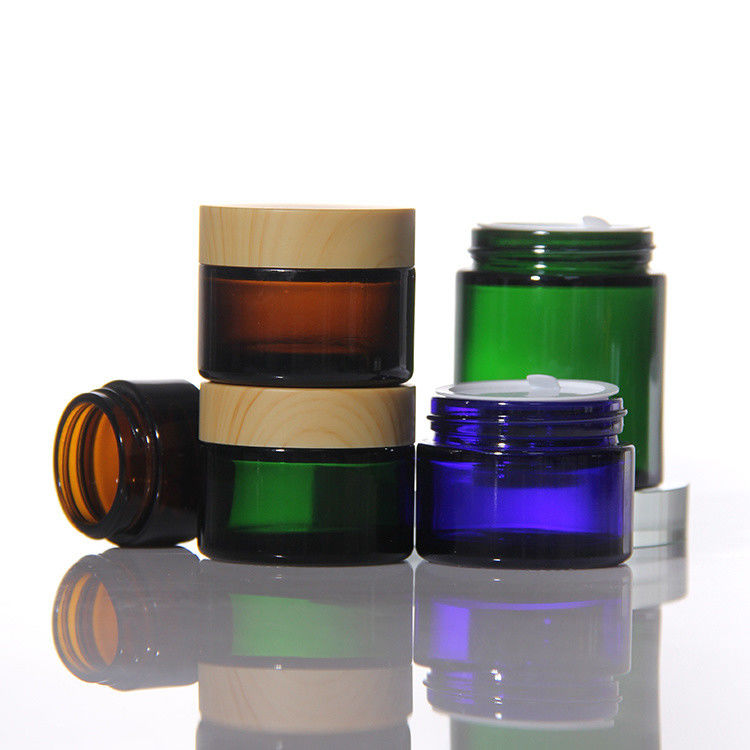 Jarrón de vidrio Crema Logotipo personalizable Jarrones de crema Botellas cosméticas para crema hidratante 50g 100g 200g