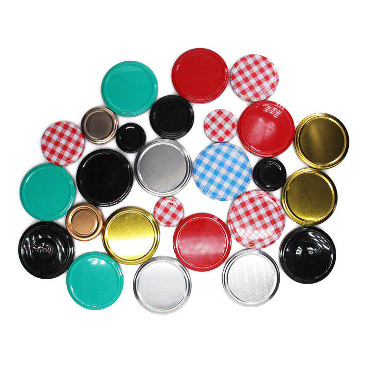 Precio barato 43mm 48mm 53mm 58mm 63mm Jarrón de vidrio de miel de metal tapa superior de hojalata
