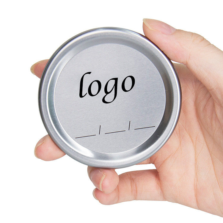 Logotipo personalizado colorido boca ancha oro 70mm de hojalata de metal tapa de almacenamiento hermética F