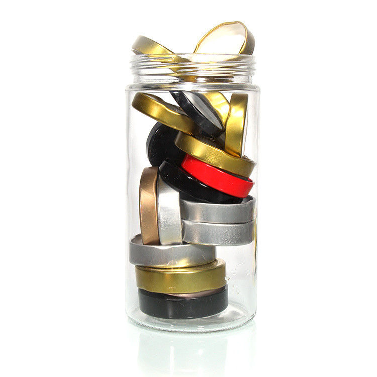 Logotipo personalizado 38mm 43mm 48mm 53mm 58mm 63mm 70mm 82mm Tapones de tornillo de oro Tapón de llave de metal para frasco de vidrio