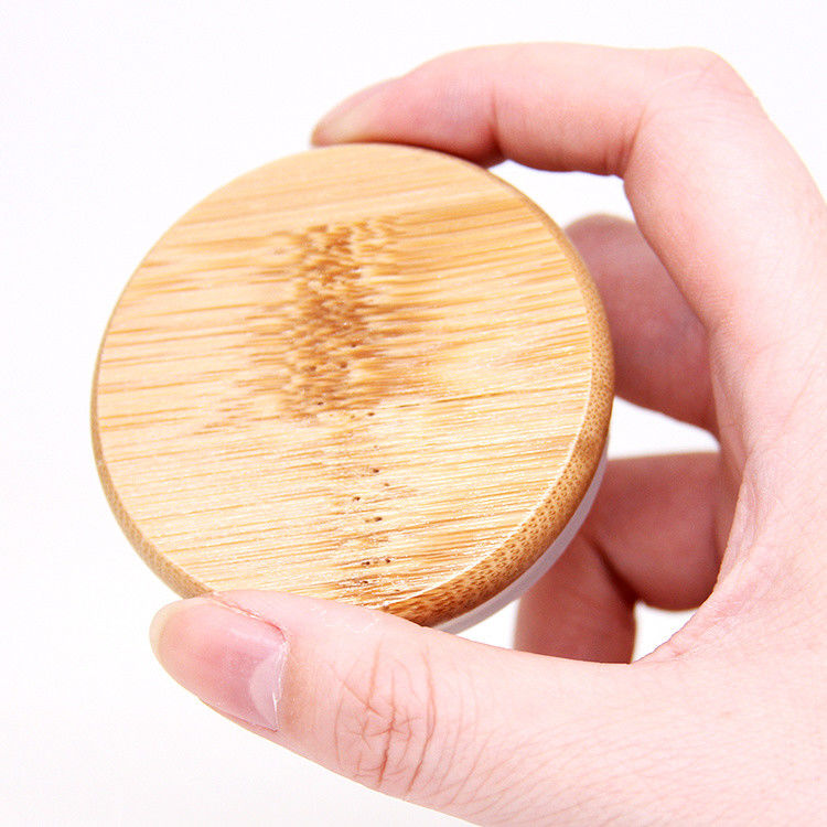 Venta al por mayor tapas de bambú con agujero de paja de madera personalizada 16 oz tapa de frasco de vidrio Mason