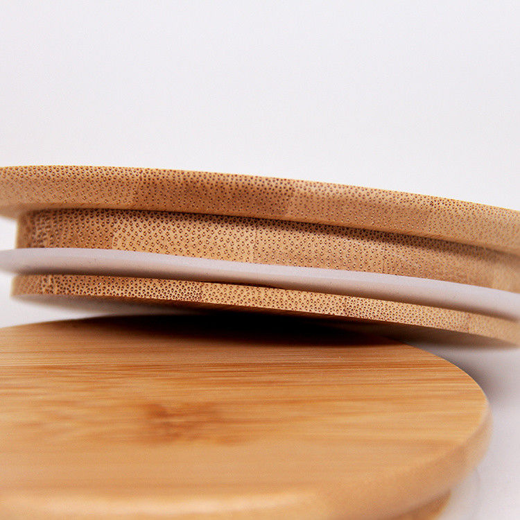 Capa de tarro de madera de té de bambú de tapa de taza de café de tamaño 70 mm