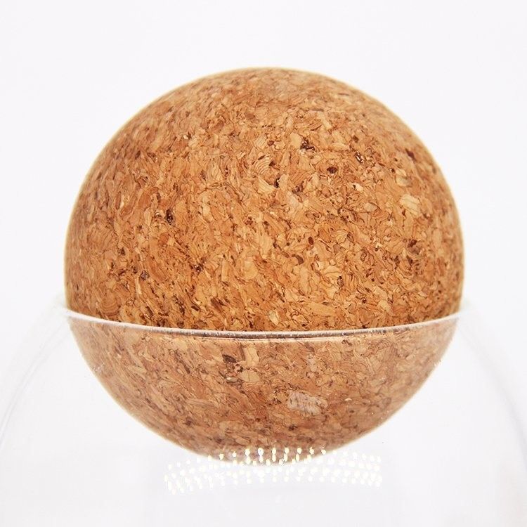 Jarrón de vidrio de corcho de madera tapa tapa para vela Top sello hermético