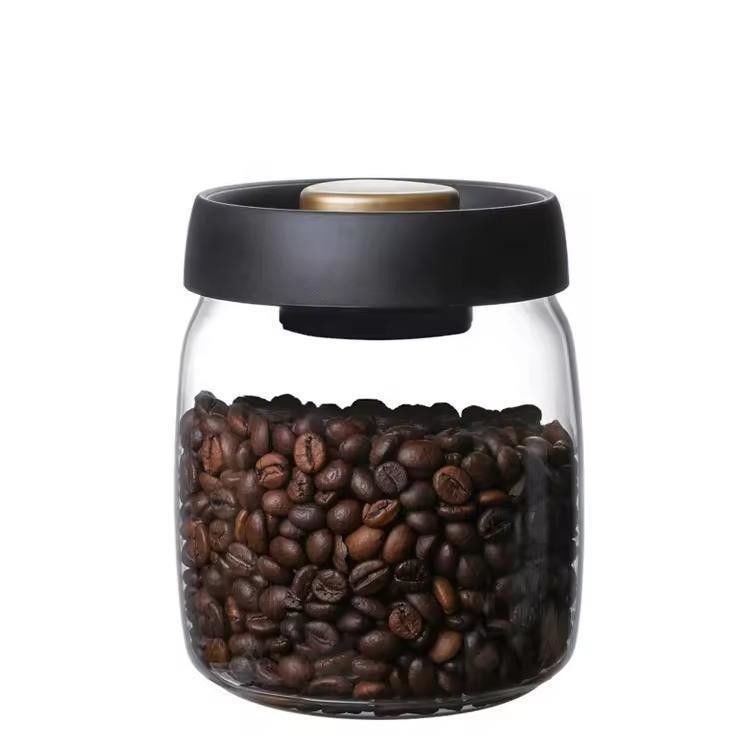 Jarrón de café de vidrio de borosilicato de 500 ml para granos de café y almacenamiento en la cocina