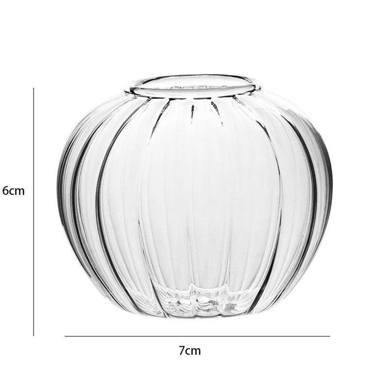 Vaso de vidrio nórdico de estilo clásico transparente para la decoración de la mesa de comedor