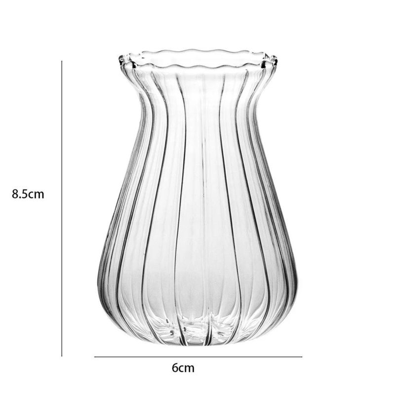 Vaso de vidrio nórdico de estilo clásico transparente para la decoración de la mesa de comedor