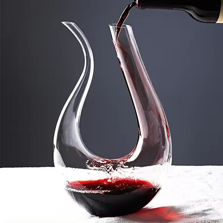 1Decantador de vinos rojos de cristal de 6 litros de forma U