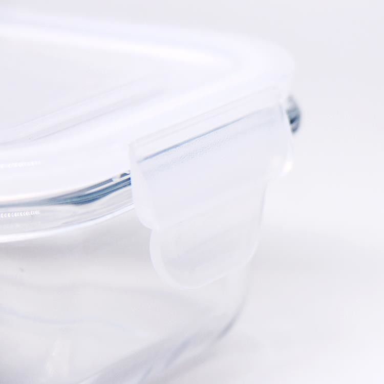 Cuenco de frutas de vidrio caja de almuerzo ensalada de frutas cuenco de almacenamiento de alimentos microondas caja fuerte