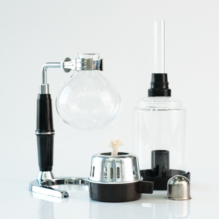 Diseño clásico de la cocina borosilicato de vidrio cafetera de té 2-5 tazas sifoner cafetera para la fabricación profesional de café