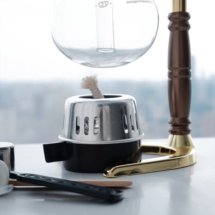 Diseño clásico de la cocina borosilicato de vidrio cafetera de té 2-5 tazas sifoner cafetera para la fabricación profesional de café