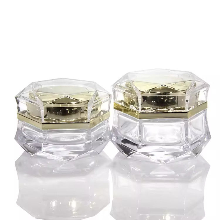 Jarrones pequeños de vidrio transparente con crema para manos, vidrio transparente con forma cuadrada, vidrio cosmético con crema