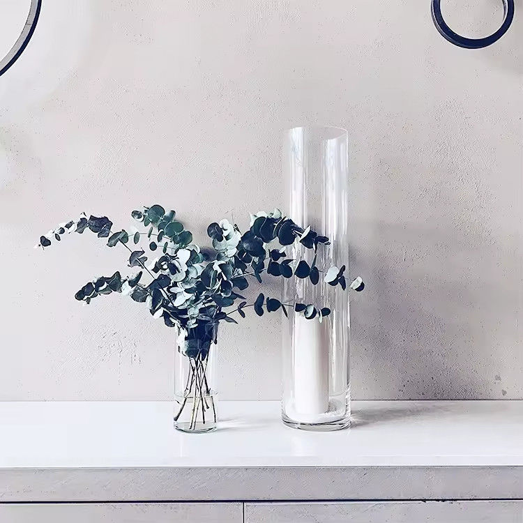 Salón de estilo europeo Hotel Vaso de vidrio de flores Decoración para el hogar Vaso de vidrio