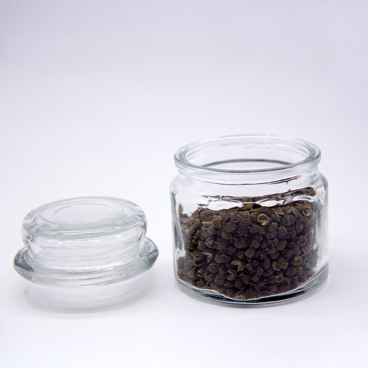 Almacenamiento de alimentos Directo redondo cristal claro café frijoles de café Jar con tapa profunda