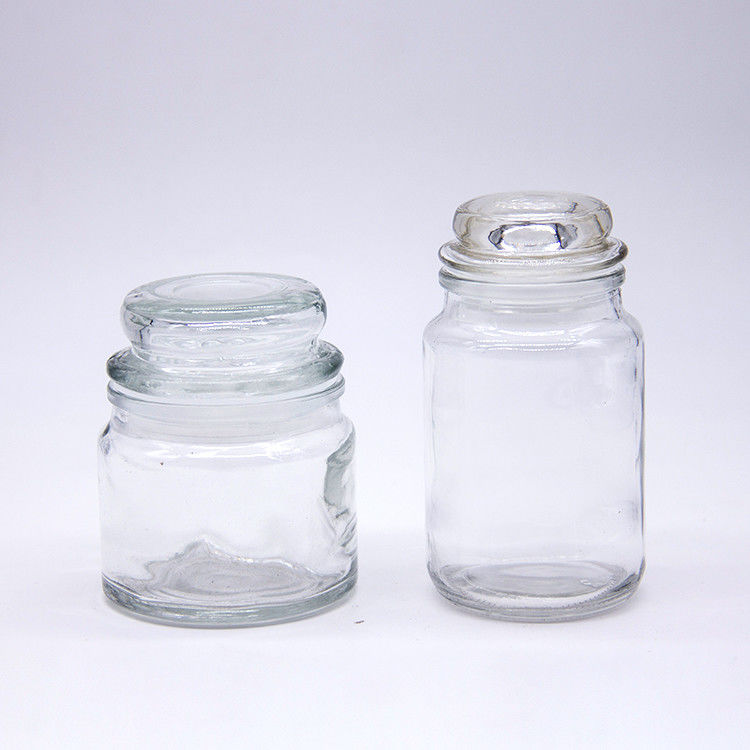 Almacenamiento de alimentos Directo redondo cristal claro café frijoles de café Jar con tapa profunda
