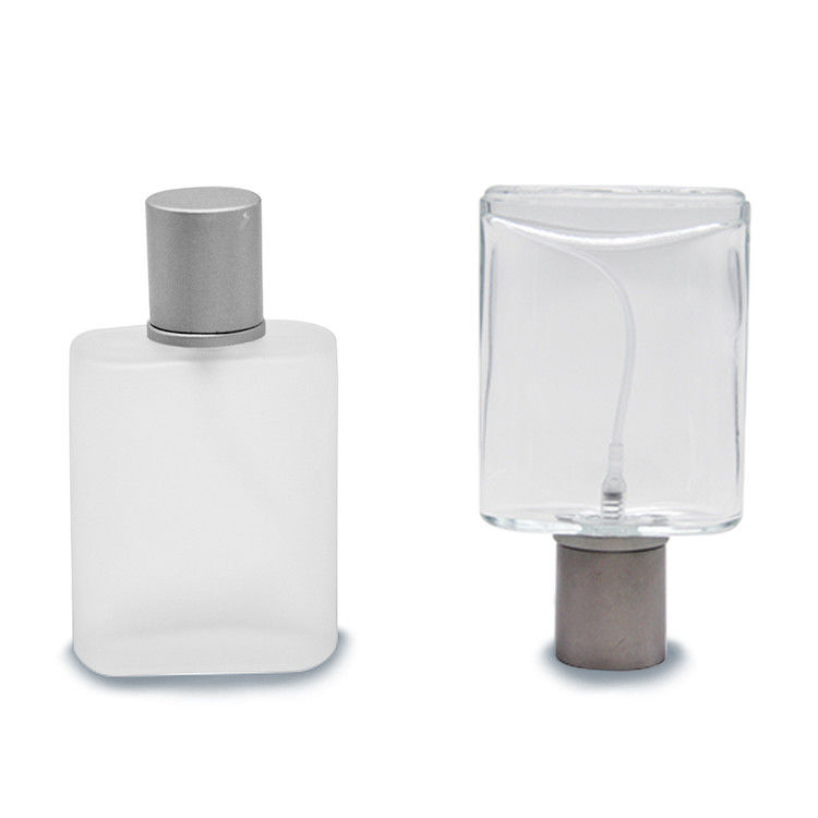 Botella cuadrada de perfume a medida 30ml 50ml 100ml Botellas de vidrio de perfume de color claro