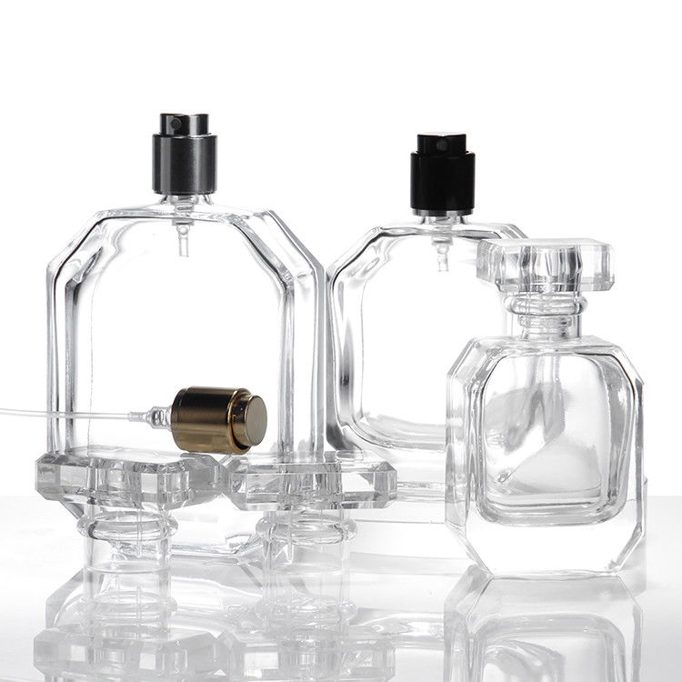 Botellas para almacenamiento al por mayor Botellas de perfume de vidrio transparente Botellas de cosméticos portátiles