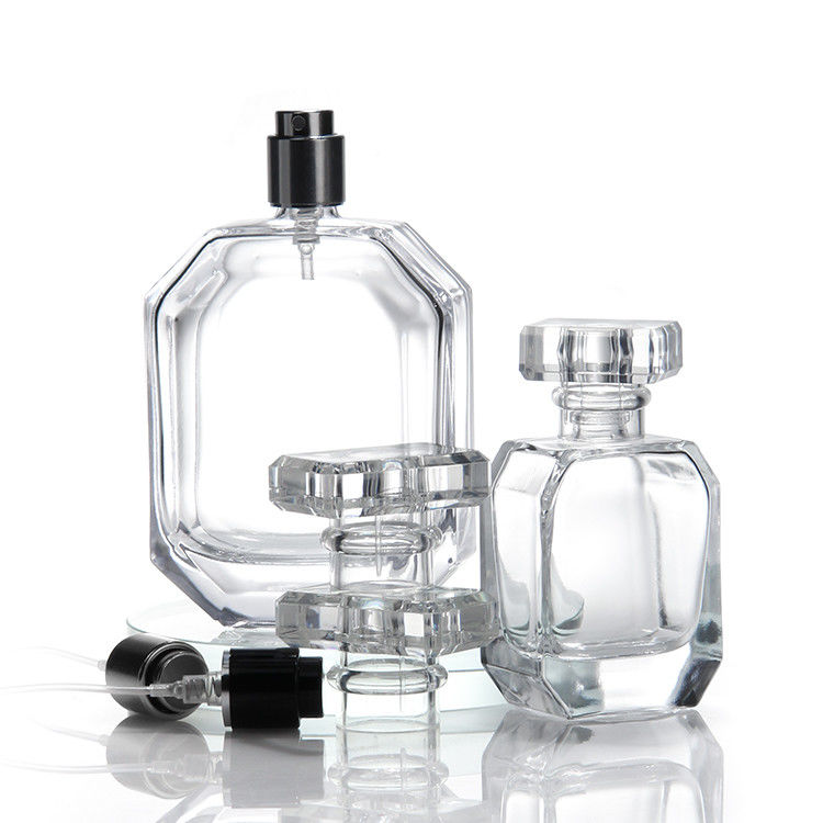 Botellas para almacenamiento al por mayor Botellas de perfume de vidrio transparente Botellas de cosméticos portátiles