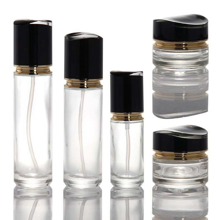 Botellas de loción de vidrio de lujo de 100ml 120ml 200ml Cosméticos Perfumes Aceite Crema Loción Pared transparente gruesa