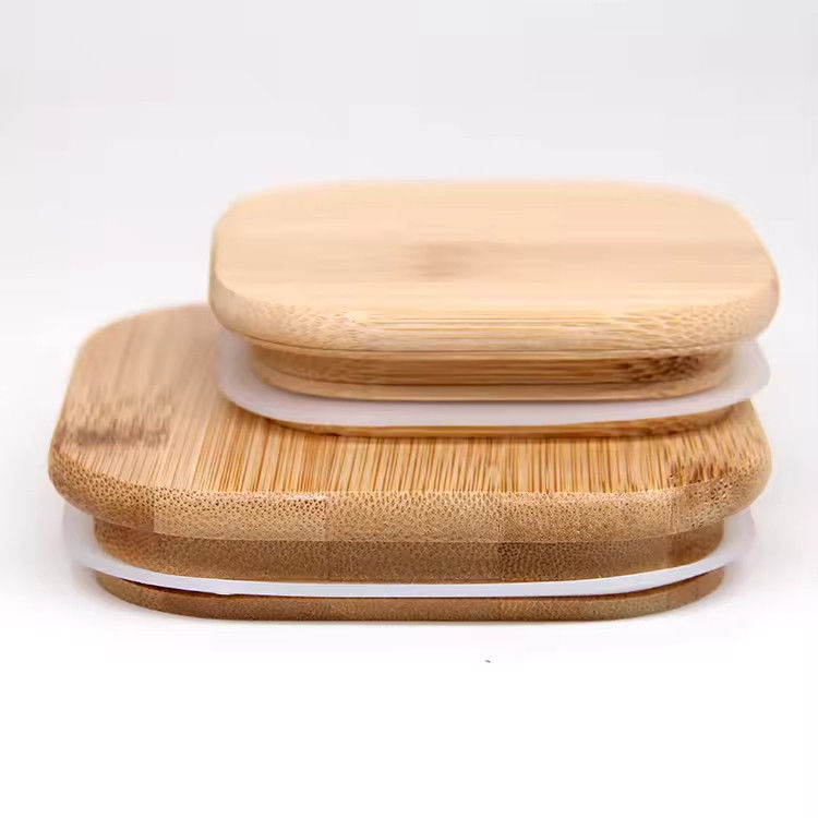 Logotipo de fábrica personalizado Botella de madera sólida de madera redonda cuadrada tapa de taza de taza tapa de bambú para tarro