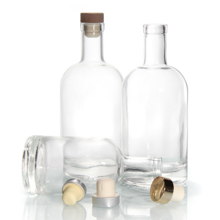 Botellas de base pesada de 12 oz para botellas de licor de cristal bordeaux de 750 ml