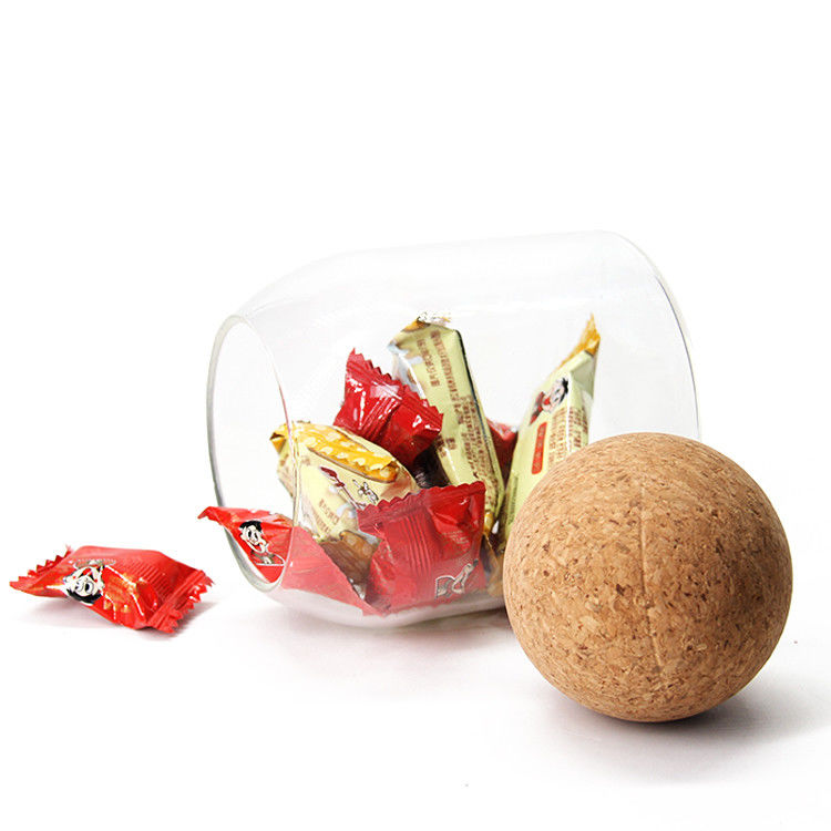 Personalizado personalizado 500 ml de aire hermético alta borosilicato sello olla con tapa de corcho