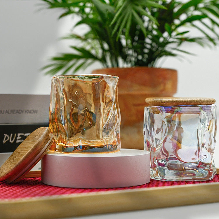Diseño de lujo personalizado de encaje de metal decoración decoración portavelas rosa oro vela perfumada frasco de vidrio