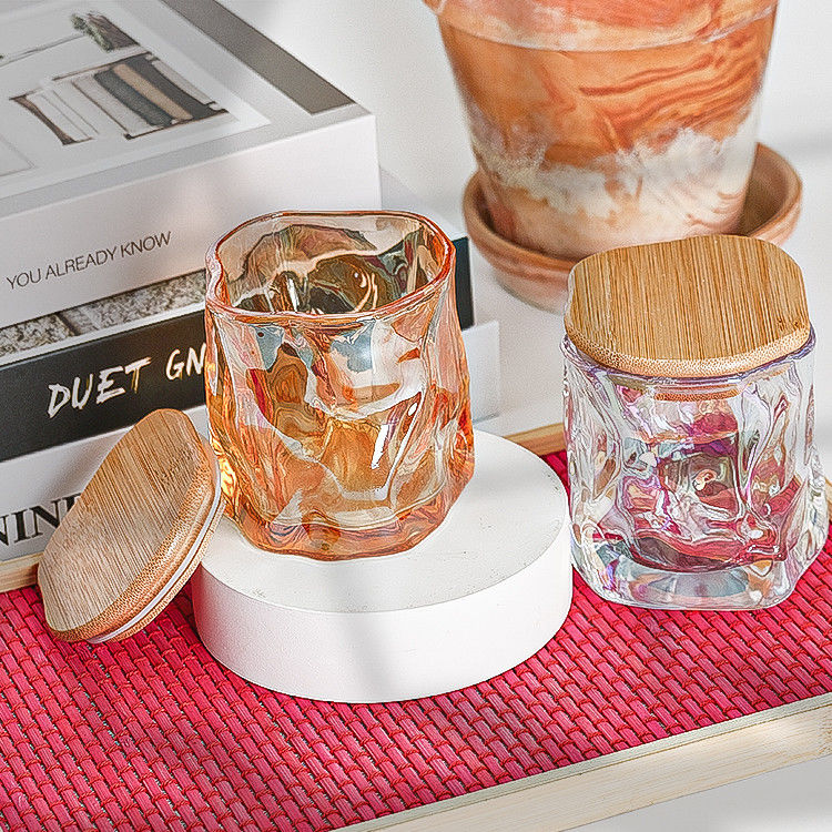Diseño de lujo personalizado de encaje de metal decoración decoración portavelas rosa oro vela perfumada frasco de vidrio