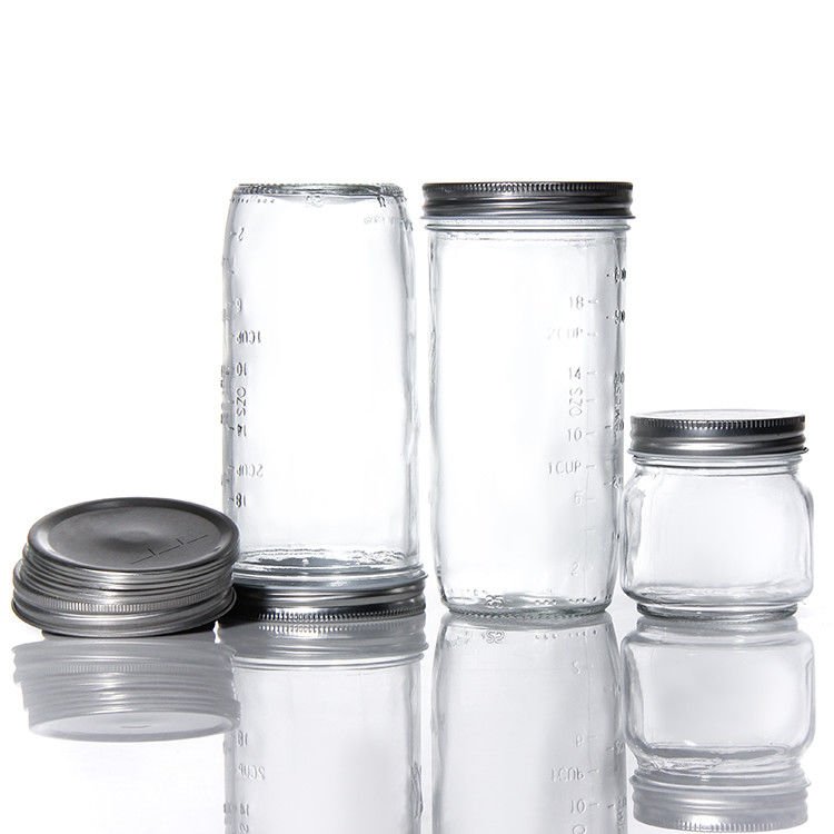 Precio Barato Rondo 180Ml 280Ml 380Ml 500Ml Paquete de alimentos Jarrones de vidrio Mason con tapa superior de tornillo