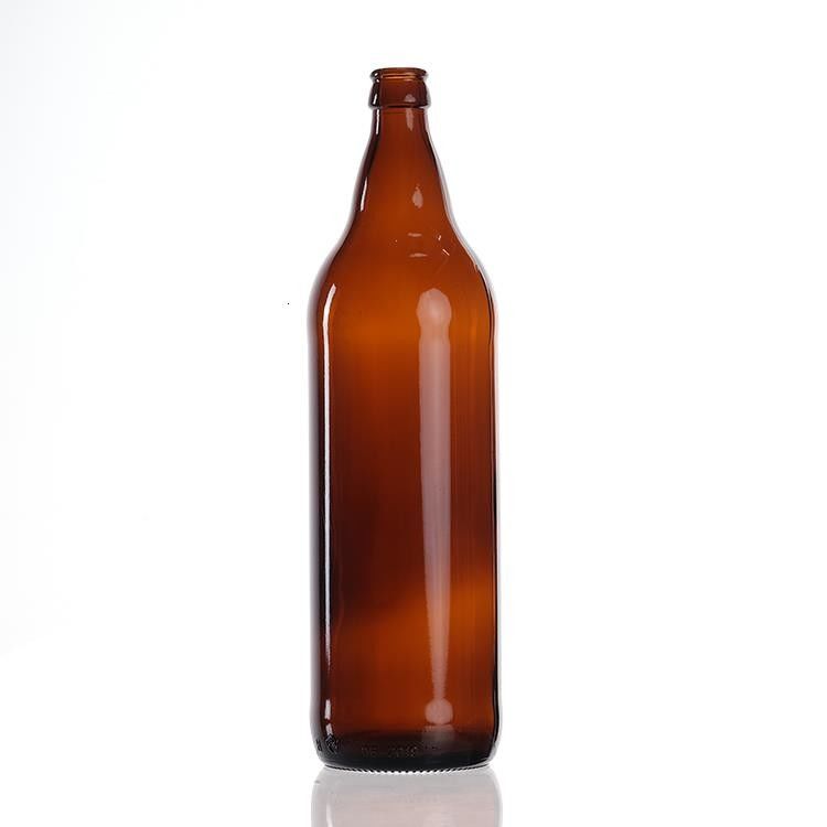 Bebida de cerveza de color ámbar verde de alta calidad botella de vidrio con estampado caliente para cerveza