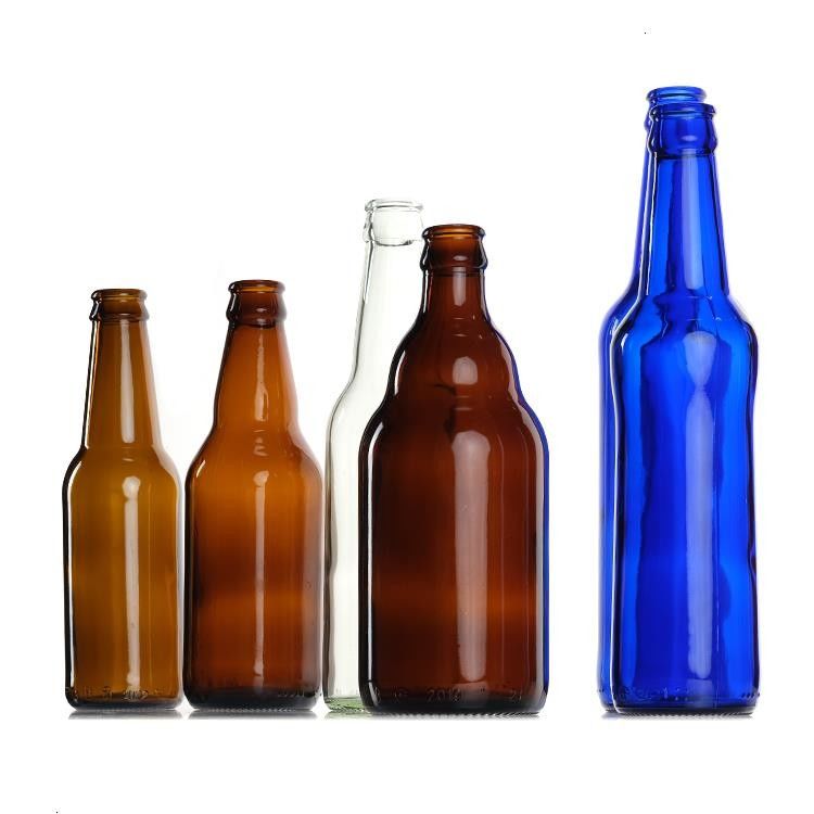 Bebida de cerveza de color ámbar verde de alta calidad botella de vidrio con estampado caliente para cerveza
