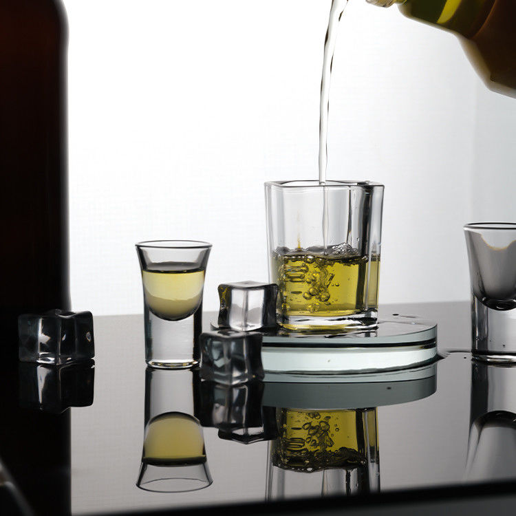 Muestras gratuitas lujo 30ml 40ml 70ml claro Mini Sublimación de vidrio Shot Tequila de vidrio Shot Espresso de vidrio Shot