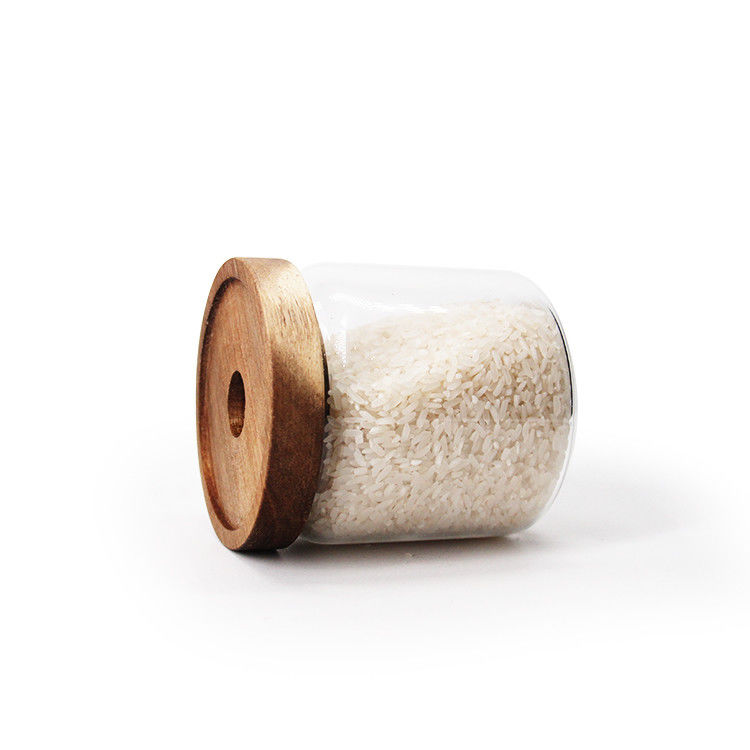 Jarrón de almacenamiento de vidrio de alimentos decorativos de alta calidad para guardar chocolate café dulces con corcho