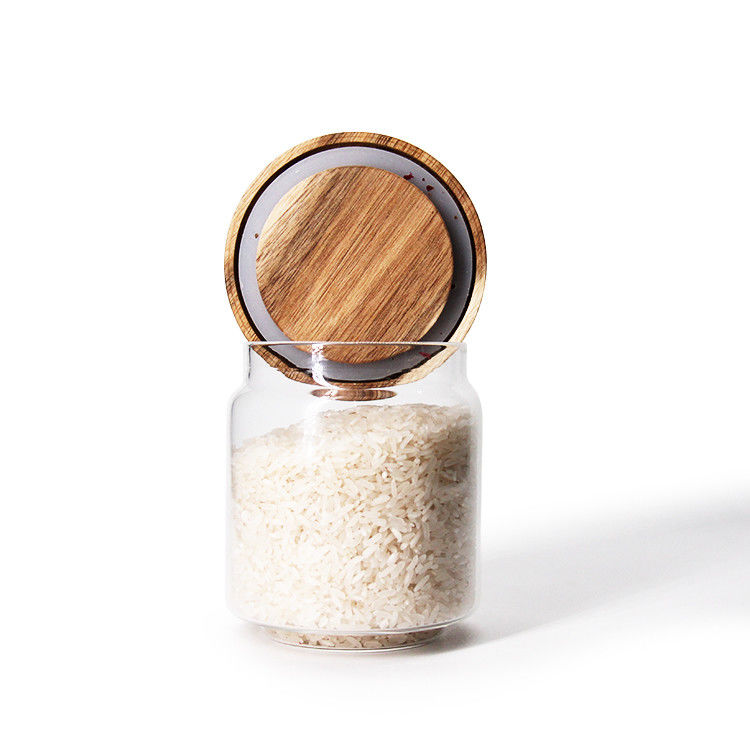 Jarrón de almacenamiento de vidrio de alimentos decorativos de alta calidad para guardar chocolate café dulces con corcho