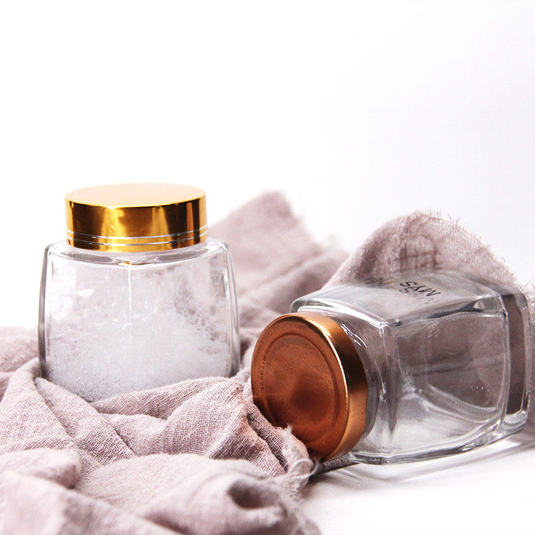 Grado alimenticio 220Ml 280Ml 380Ml 500Ml Vintage Te Quilted Canister Miel Jar de vidrio con tapa de la bolsa
