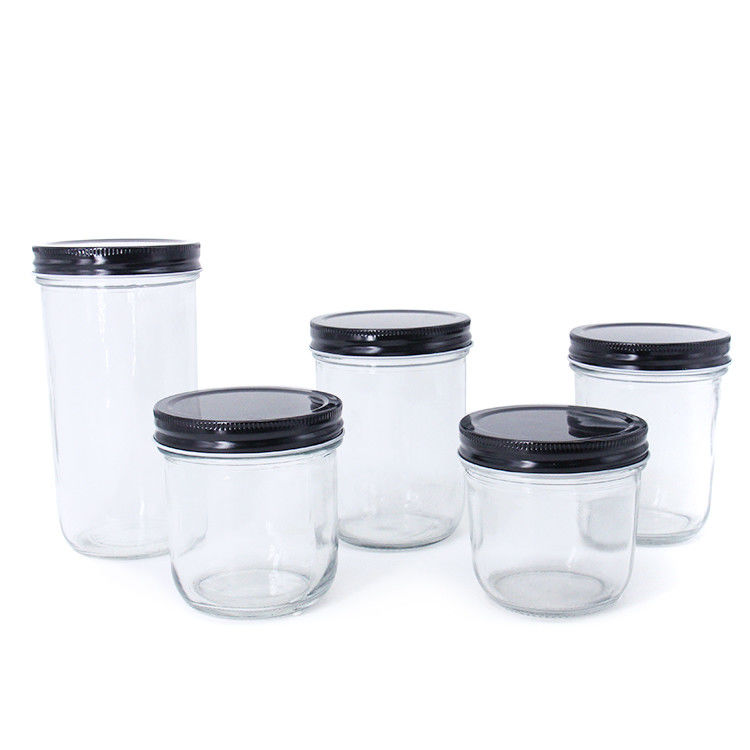 Nuevo diseño de forma redonda transparente de vidrio de mermelada de picles Jar de vidrio para el almacenamiento