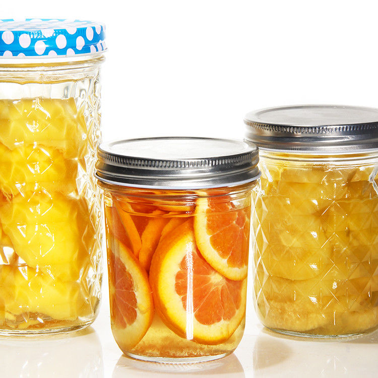 Nuevo diseño de forma redonda transparente de vidrio de mermelada de picles Jar de vidrio para el almacenamiento