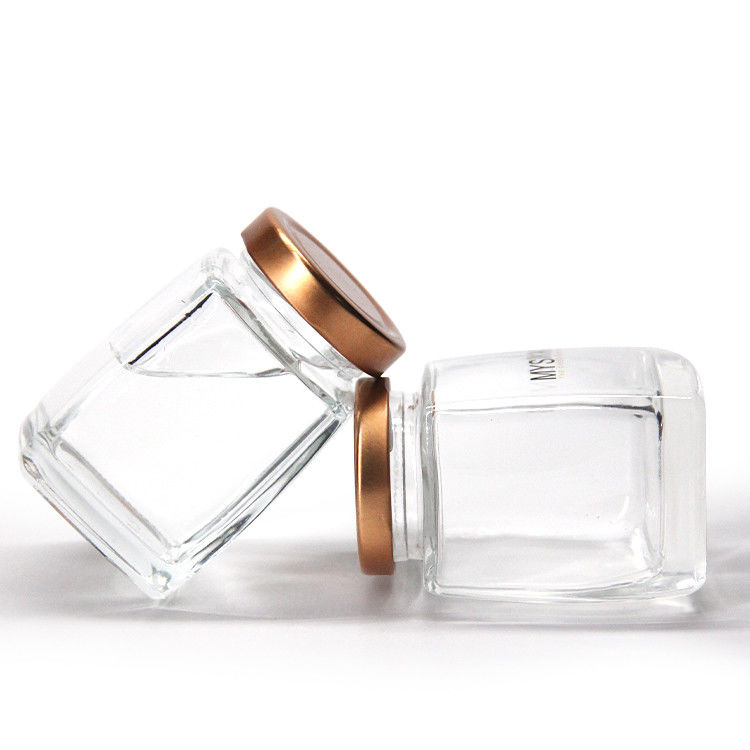 Jarrón de vidrio transparente duradero para alimentos 100 ml 240 ml Contenedor de almacenamiento sellado para frutas