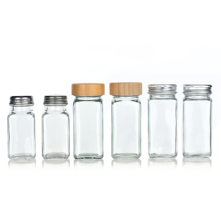 Jarrones de especias de vidrio Botellas de almacenamiento con embudo plegable Herramienta de cocina Bbq Herramientas de hierbas y especias