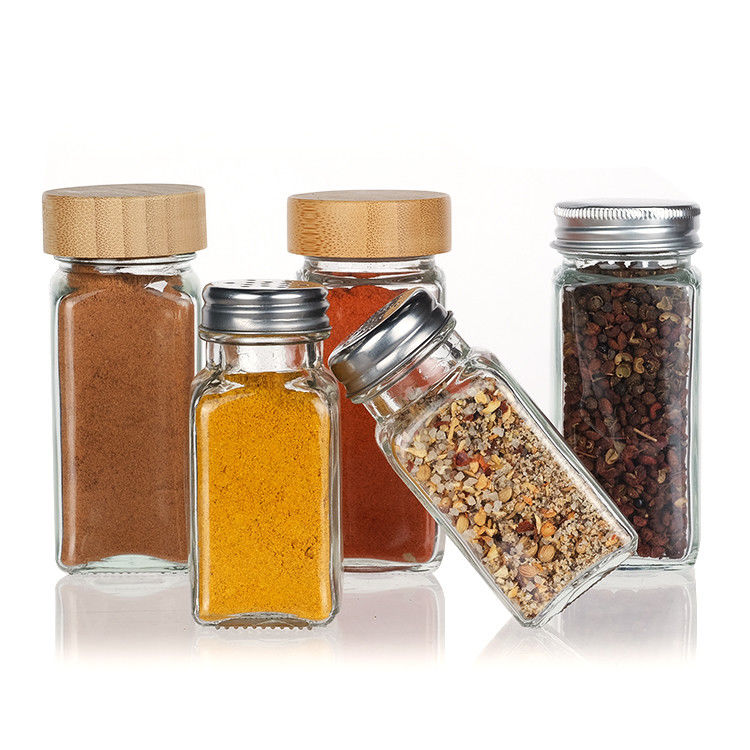 Jarrones de especias de vidrio Botellas de almacenamiento con embudo plegable Herramienta de cocina Bbq Herramientas de hierbas y especias