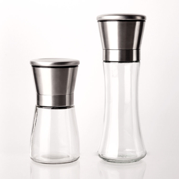 Logotipo personalizable Varios estilos 40Z 8OZ Jarrones de especias de vidrio con tapa de batidora tapas para especias