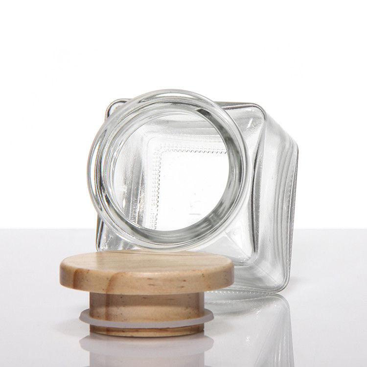 Botellas de especias 4 oz Jar de vidrio vacío con etiquetas Jarrones de organizador de condimentos con tapa de bambú
