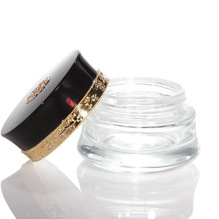 Cosméticos Crema facial Jar de vidrio 50ml Y embalaje de vidrio Botella redonda de vidrio congelado Calidad personalizada 5g 10g 15g