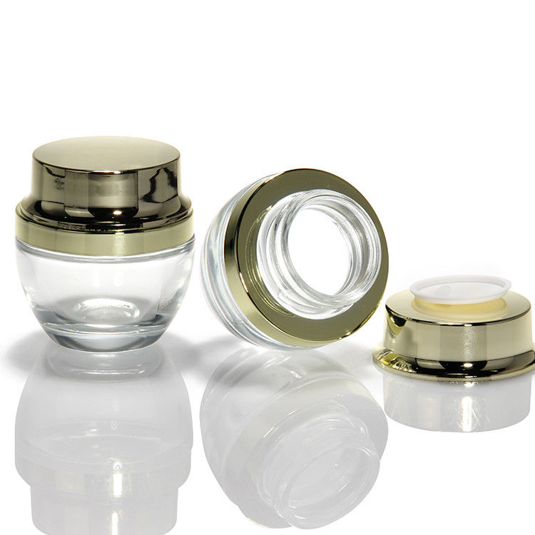 Envases de vidrio de crema al por mayor 5Ml 10Ml 15Ml 20Ml 30Ml 50Ml Cosméticos Envases de vidrio de crema para el cabello con tapa