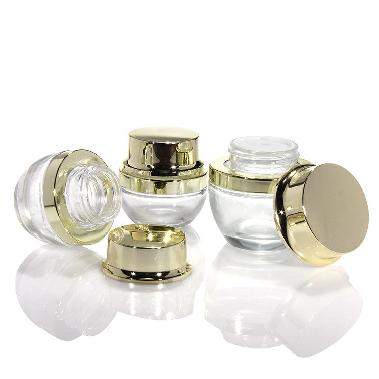 Envases de vidrio de crema al por mayor 5Ml 10Ml 15Ml 20Ml 30Ml 50Ml Cosméticos Envases de vidrio de crema para el cabello con tapa